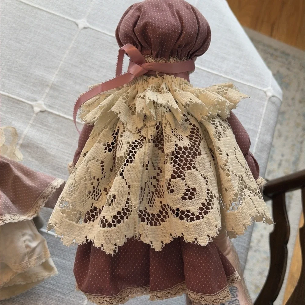 Vintage‎ Handmade Kitchen Mouse Lady Plush Figures X 2